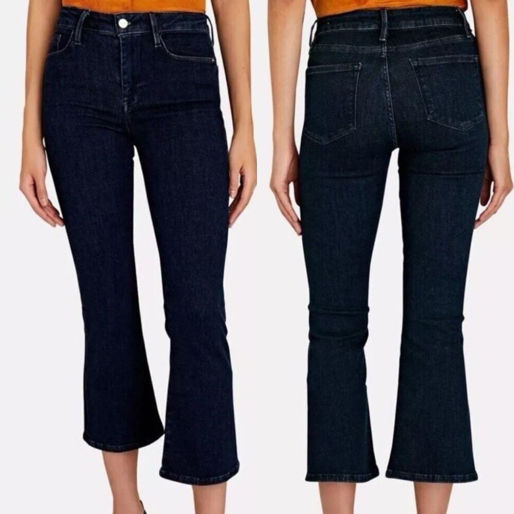Frame Le One Crop Mini Boot Jeans Keller Dark Wash Size 1